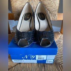 NYT New York Transit Black Wedges